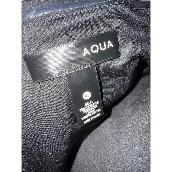 AQUA Dress Womens XL Black Strapless Bow Detail Sheath Cocktail Short - Picture 5 of 6